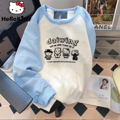 KT Fashion Tops Pullovers Women Versatile Clothes Long Sweatshirts