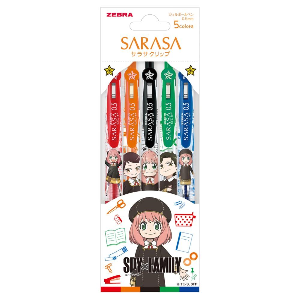Zebra Sarasa-Clip Spy X Family 5-Color Gel Ballpoint Pen 0.5 Zebra Sarasa-Clip Spy X Family 5-Color Gel Ballpoint Pen 0.5
