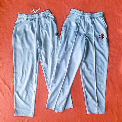 Boys Terrasphere & Elite 2 x White Cricket Pants both Size 12 Years Old