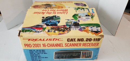 Vintage REALISTIC PRO-2001 - 16 CHANNEL SCANNER RECEIVER CAT No.20-115 WITH BOX - Zdjęcie 7 z 11