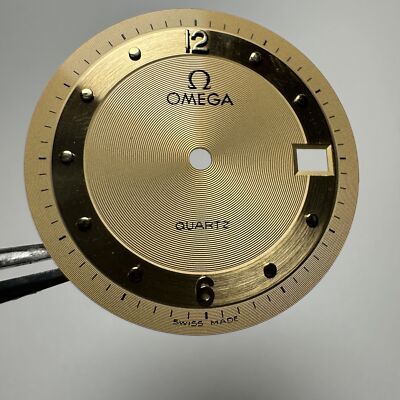 Omega NOS seltenes roundes Champagner Bullseye Zifferblatt für Quarzmodell (Größe in Bildern)