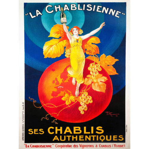 Advert Chablis Wine France Artistic Vintage Repro Picture Canvas Art Print - Picture 1 of 6
