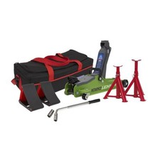 Sealey Trolley Jack 2T telaio corto ingresso basso - borsa hi-vis verde e accessori