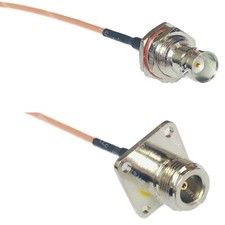 RG316 BNC FEMALE BIG BULKHEAD to N FLANGE FEMALE RF Cable Rapid-SHIP LOT
