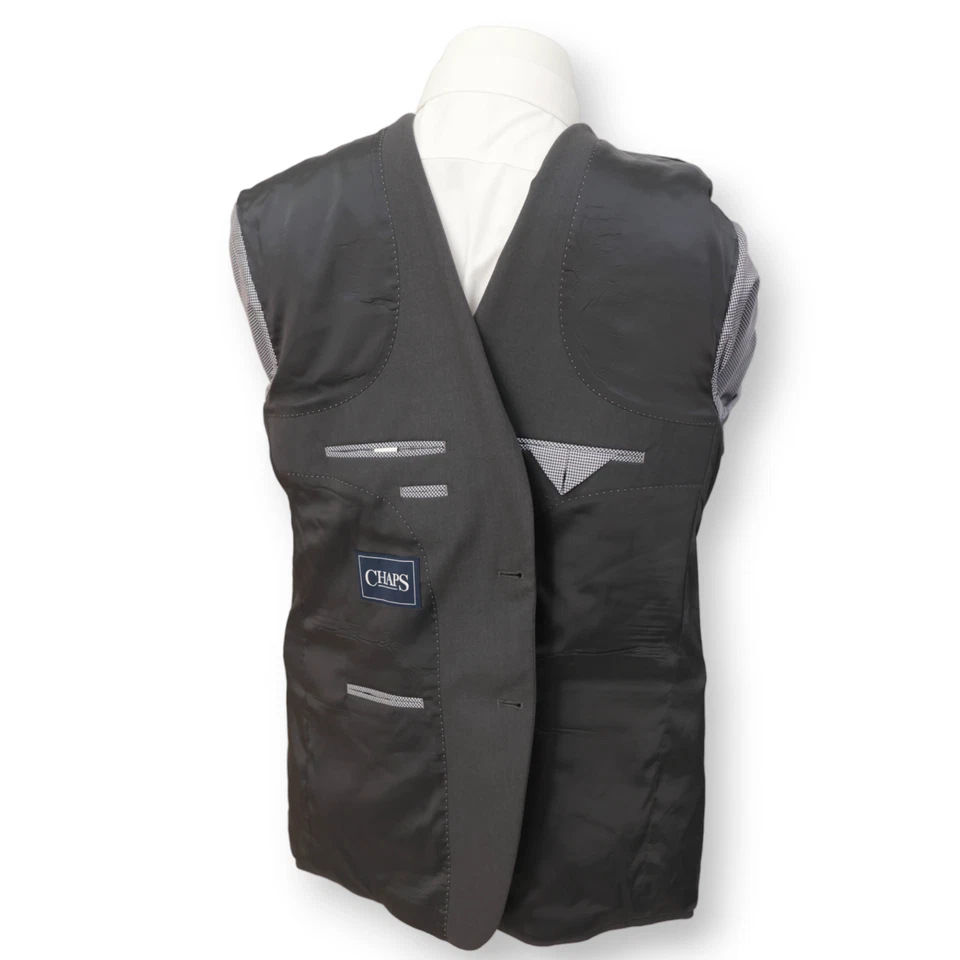 CHAPS Abrigo Deportivo Sólido Gris Carbón Dos Botones Traje Chaqueta Blazer 48 L Foto 4 de 4