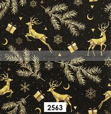 (2563) TWO Paper LUNCHEON Decoupage Art Craft Napkins  CHRISTMAS DEER PINE GIFTS