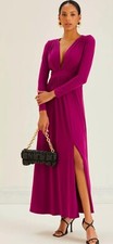 Ladies Long Sleeve Midi Maxi Dress Size UK  10 Evening Dress party  