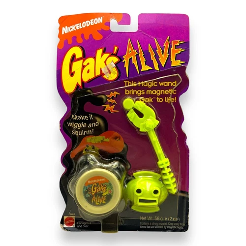 Nickelodeon Mattel 1996 Gak’s Alive Black Dry New Sealed Rare Vtg 90’s Magnetic