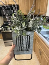 Primitive Farmhouse Style Cheese Grater Towel Holder Decor Floral Storage Decor