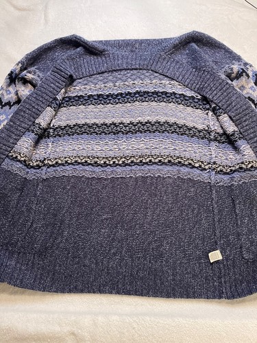 Kuscheliger Sonoma Long Cardigan Pullover vorne offen blau nordisch Argyle Taschen XL - Bild 6 von 7