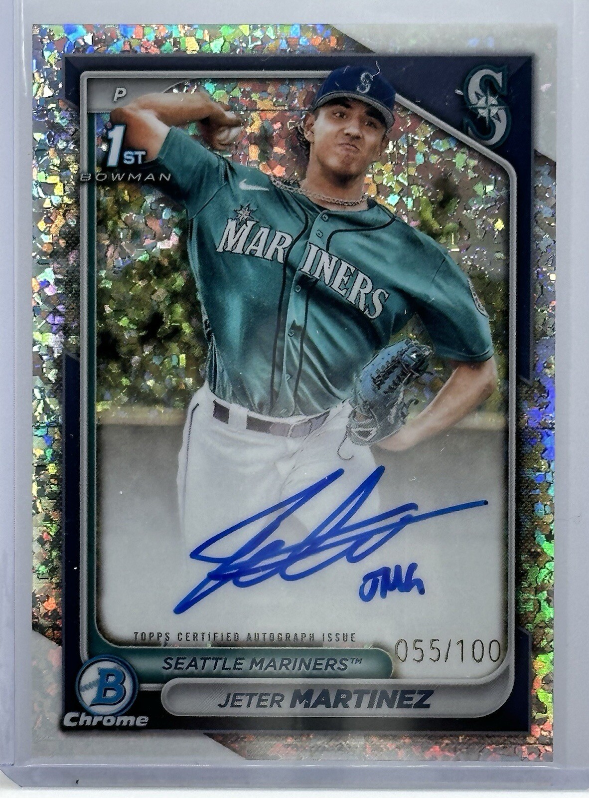 2024 1st Bowman Chrome Jeter Martinez Auto Prospect Mini Diamond Mariners # /100