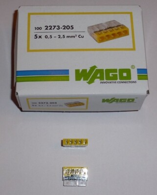 Wago Steckklemme 2273-205 COMPACT-Verbindungsdosenklemme Ø 0,5-2,5 mm², 5-polig
