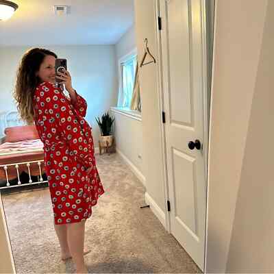 j crew red floral dress J. Crew red & white floral faux wrap dress. Size 00. great condition