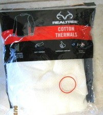 REALTREE COTTON THERMALS BY ...MENS CREW TOP..TAG FREE..SOFT..SUPERIOR COMFORT