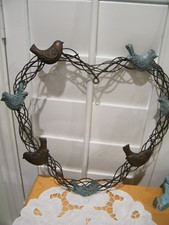 HAND CRAFTED WIRE HEART 12X14 with 7 METAL BI...
