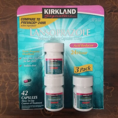 Kirkland Lansoprazole (3-Pack) Delayed-Release Total 42 Capsules