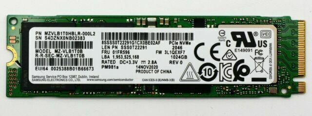 Samsung MZ-VLB1T0B 1TB M.2 NVMe PCIe 3.0 x4 Internal SSD Samsung MZ-VLB1T0B 1TB M.2 NVMe PCIe 3.0 x4 Internal SSD