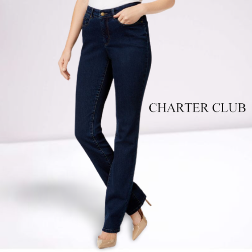 Charter Club Womens Denim Pants Blue 