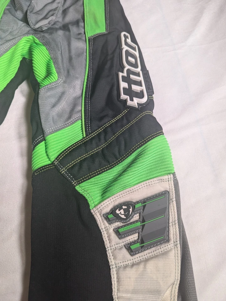Pantalones Thor MX Phase Motocross Motocicleta Niños Talla 22 VERDE/NEGRO Foto 3 de 4