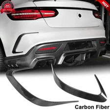 Fits Benz C292 GLE350 GLE400 GLE63  15+ REAL CARBON Rear Bumper Splitter Fins