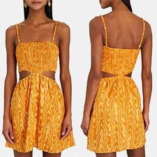 Faithfull The Brand Isola Cut-Out Linen Mini Dress Women's Multi Size: 2 NWT