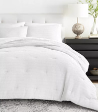 Ienjoy Home Waffle Textured 2 Pc Comforter Set Twin/Twin XL White NEW