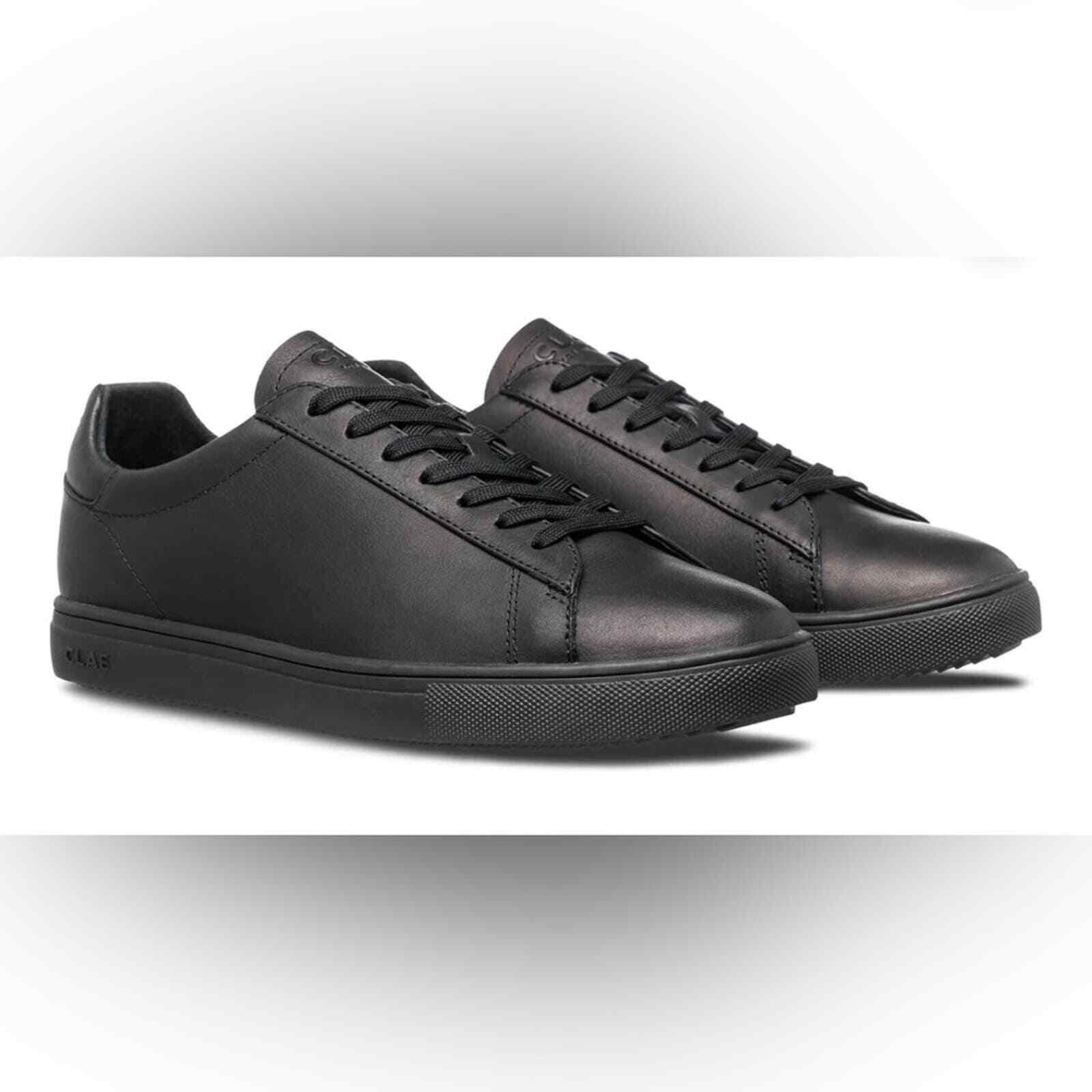 Clae Bradley Essentials Triple Black Leather low top sneaker 8.5 image 2