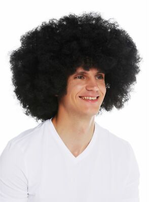 WIG ME UP Vokuhila-Mullet-Perücke – Lockig, Schwarz, Für Karneval & Halloween, Mit Elastischem Haarnetz