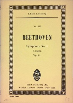 Symphony No. 1. C major. Op. 21. Edited by Max Unger Beethoven, Ludwig van: