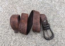 NANNI Brown leather belt distressed avant garde streetstyle 80-90 cm, 31-35"