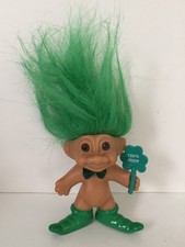St. Patrick's Day Russ Troll 3" Doll Figure 100 Irish Leprechaun Green Hair VTG