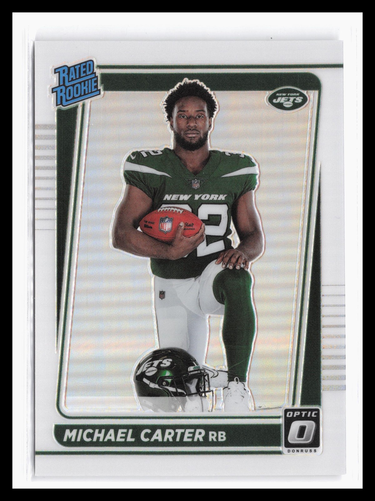 2021 Donruss Optic Holo Variation #235 Michael Carter New York Jets Rookie