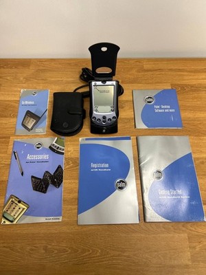 Palm m125 Handheld PDA w/ Cradle, Case & Manuals - Powers On - For Parts/Repair