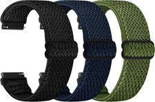 3Pack Elastic Nylon Band Universal Compatible with Samsung Garmin Amazfit 22mm 