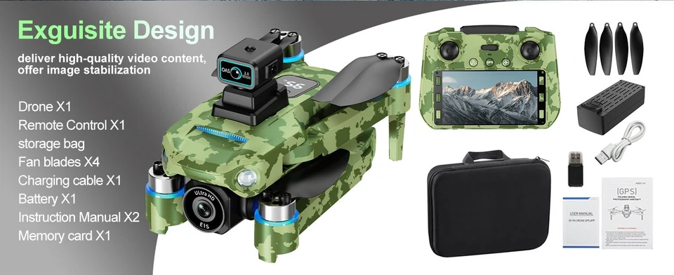 S159 Drone GPS 5G WIFI FPV 4K HD Dual Camera 360° Obstacle Avoidance Quadcopter - Image 3 of 4