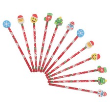 24 Pcs Fun Pencils Christmas with Erasers Coloring for Kids Artists
