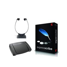 Express Scribe Pro Transcription Kit with USB Foot Pedal Wireless Bluetooth...