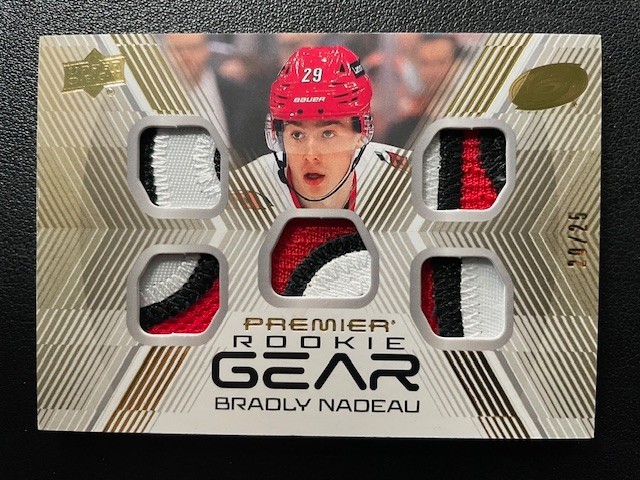24-25 Premier Hockey Premier Gear Rookie Patch Pgr-Bn Bradly Nadeau #/25