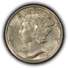 1918 10c Mercury Silver Dime - FSB - PQ Original Toning -  AU/UNC - SKU-Z6757