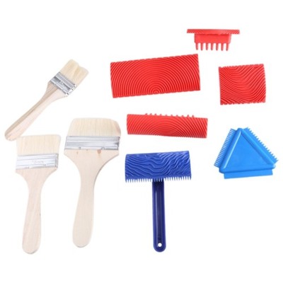 9Pcs Grains Roller Paint Brush Rubber Graining Tool Texture Paint Tool