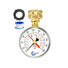 Heavy,Duty Water Pressure Tester, 0,200 PSI, 3/4" Thread, Leak,Proof Design