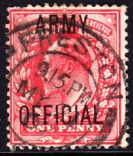GB ED VII 1902 SGO49 1d SCARLET 