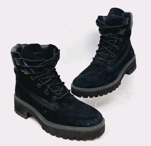 Timberland stivaletto donna Carnaby Cool 6" nero scamosciato stringato taglia 7 5