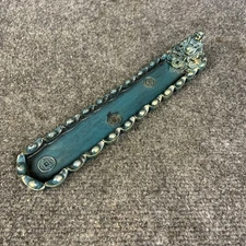 Budda Theme Incense Stick Holder Burner Ash Catcher 10" L EUC
