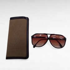 Vintage YSL Yves Saint Laurent Brown Sunglasses, Tortoiseshell Pattern