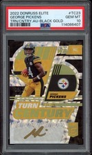 PSA 10 2022 Donruss Elite George Pickens Black Gold Rookie Auto /25 Cowboys RC