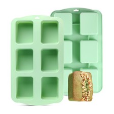 2 PCS Silicone Mini Loaf Pans 6 Cavities Non-Stick Muffin Bread Baking Tray