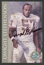 Dwight Stephenson Autograph Football Card (1998 HOF Series) Miami Dolphins