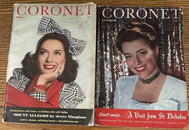 Coronet Magazine Lot 4/1943 and 12/1945. WW II Stories and Bugs Bunny