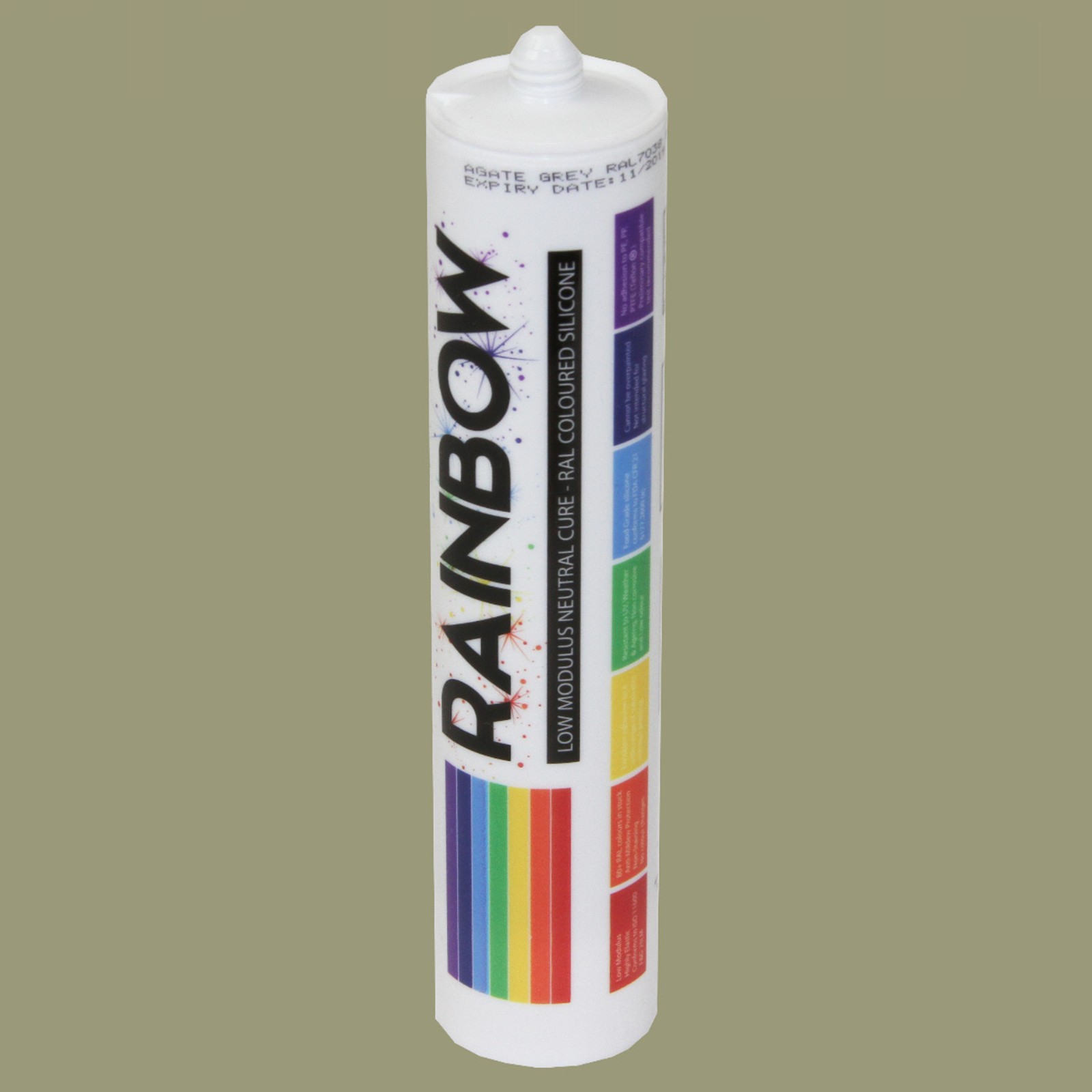 Rainbow RAL7034 Silicone Yellow Grey Sealant 300ml Anti-Mould Kitchen Bathroom